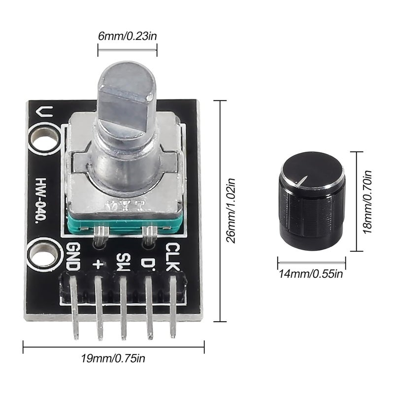 XIITIA 4pcs KY-040 Rotary Encoder Module 360 Degree Switch Encoders with Knobs Cap Brick Sensor Modules - Image 3